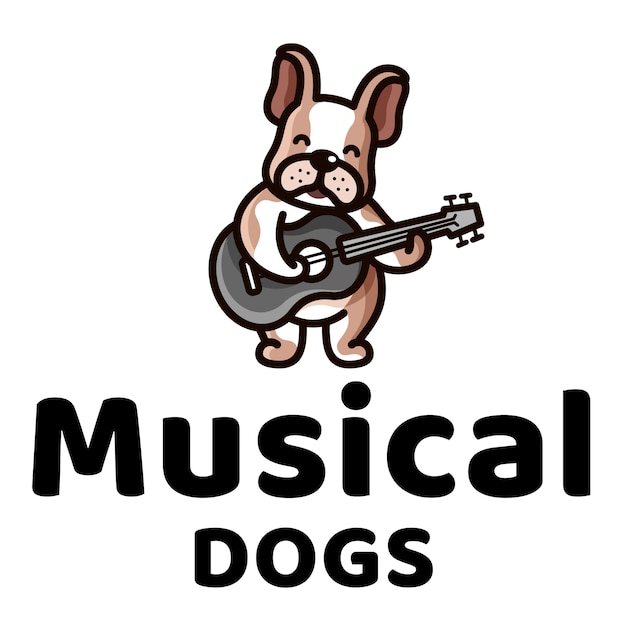 Perros musicales logo de niños lindos