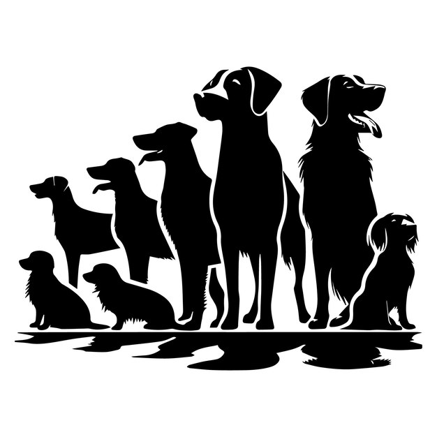 perros negro vector blanco perros miradores raza completa más raza cruzada