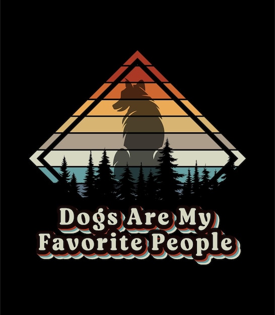 Los perros son mi gente favorita Tipografía vector camiseta