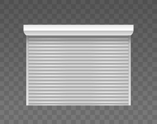 Persianas blancas sobre un fondo transparente que muestran un diseño moderno de tratamiento de ventanas