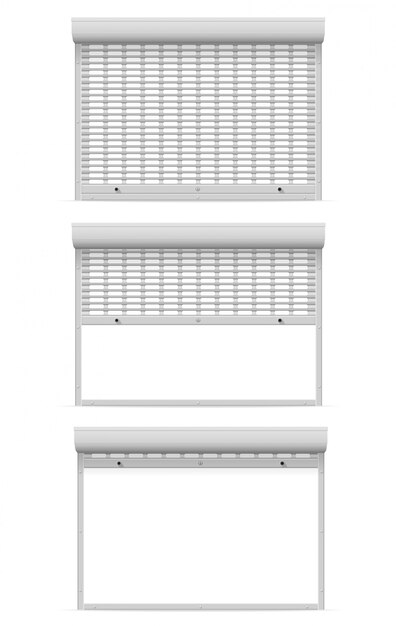 Vector persianas de metal perforadas.