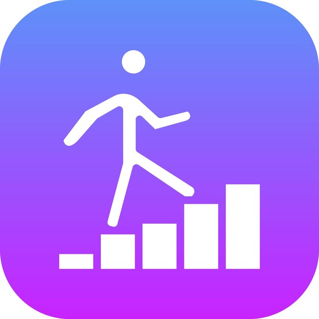 Person Climbing Stairs Ilustración del icono vectorial del conjunto de iconos de aptitud física