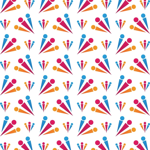 Persona astuta diseño de fondo de ilustración vectorial de patrón repetitivo multicolor de moda