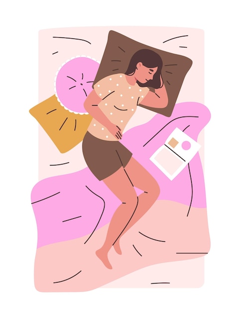 Persona durmiendo en concepto de cama