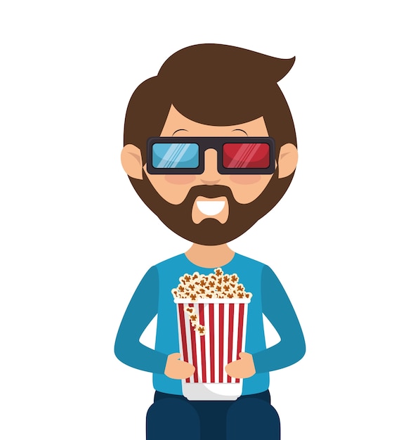 persona con gafas diseño de ilustración vectorial 3d