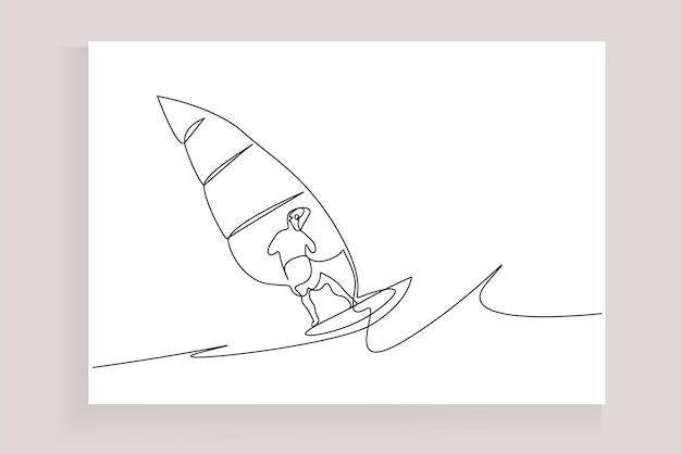 una persona genial que conduce un velero entre las olas del mar en verano