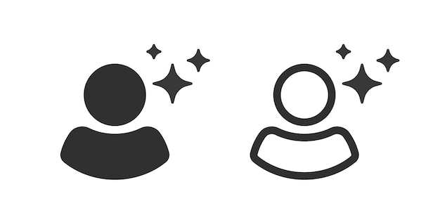 Persona humana mejorar icono gráfico pictograma simple nuevo símbolo de usuario limpio establecer línea de glifo