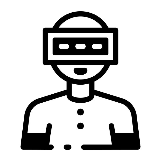 Persona con el icono del auricular de realidad virtual