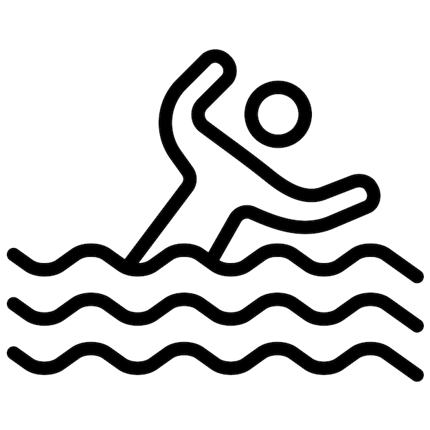 Persona Ilustración del icono vectorial de natación del conjunto de iconos estacionales