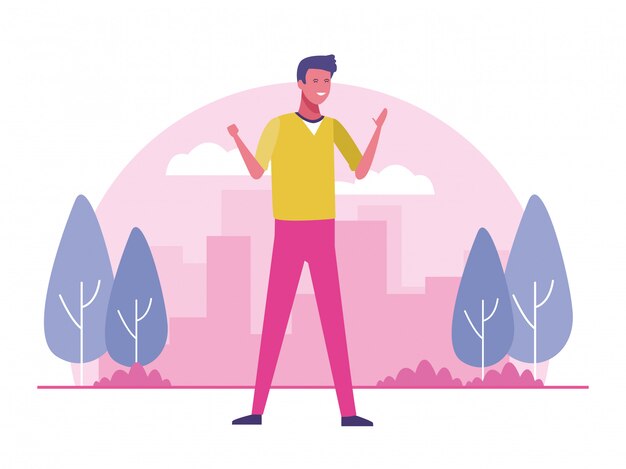 Persona joven en el parque de la ciudad al aire libre
