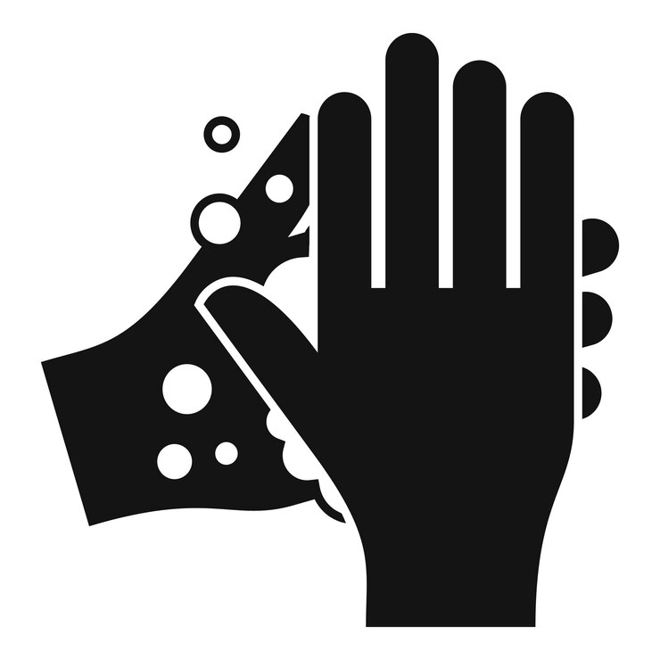 Vector persona lavándose las manos a fondo con el icono del jabón