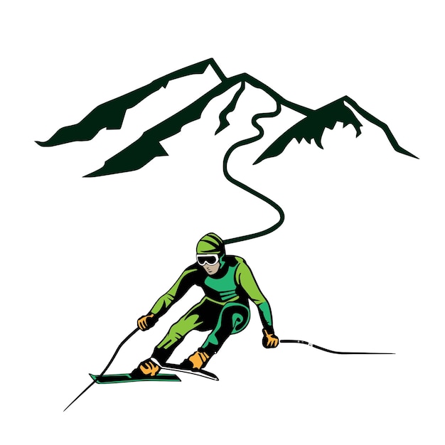 Vector persona montando ilustración de snowboard, snowboarding silhouette skiing, deporte