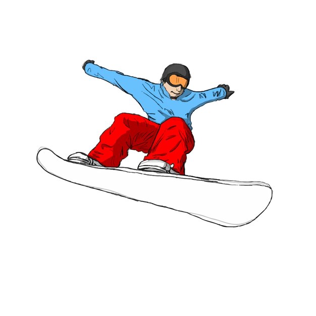 Persona montando ilustración de snowboard, Snowboarding Silhouette Skiing, deporte.