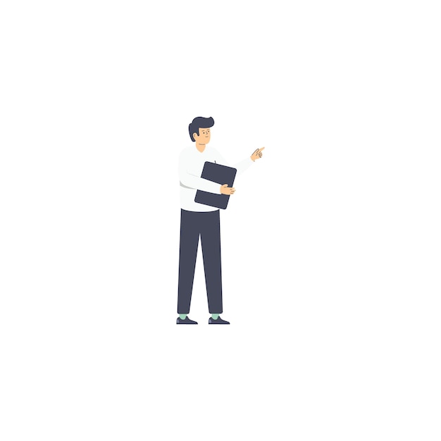 Persona de negocios posando en camisa blanca con éxito
