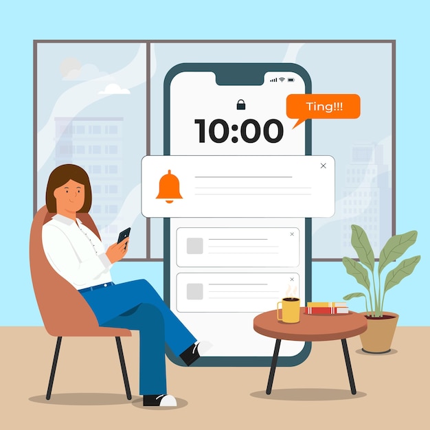 Persona que comprueba las notificaciones de mensajes en un teléfono