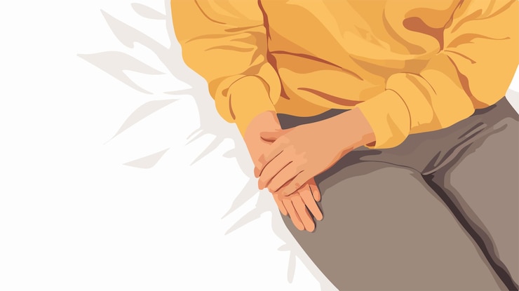Vector persona que se rasca el brazo por incomodidad