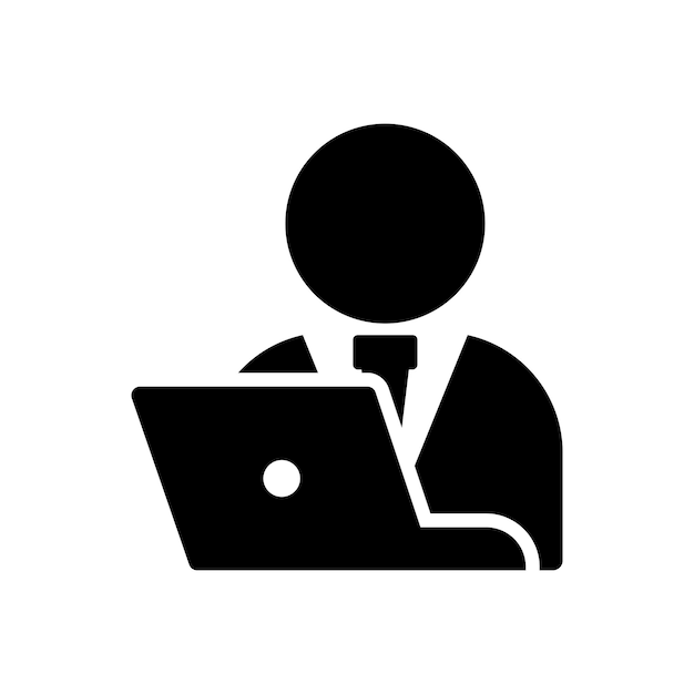 Persona que trabaja en una computadora portátil IconWeb vectorial