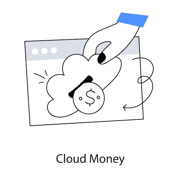 Una persona tiene un billete de un dólar y la palabra nube de dinero está encima de él.