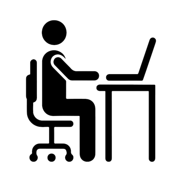 Una persona trabajando en una computadora portátil en una silueta de escritorio