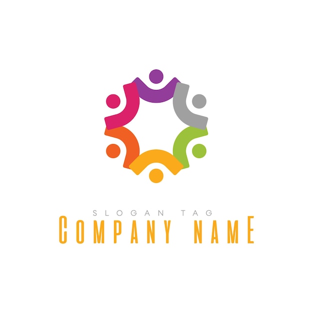 Persona de unidad con logotipo en forma de O