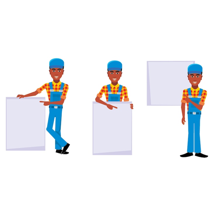 Vector personaje afro hombre de negocios ilustración plana