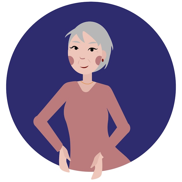 Vector personaje de anciana en diseño plano