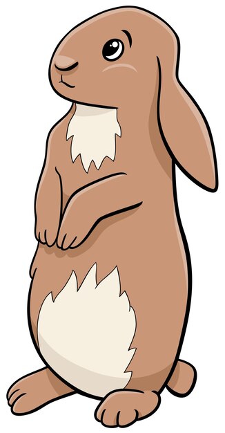 personaje animal de dibujos animados conejo en miniatura de pie