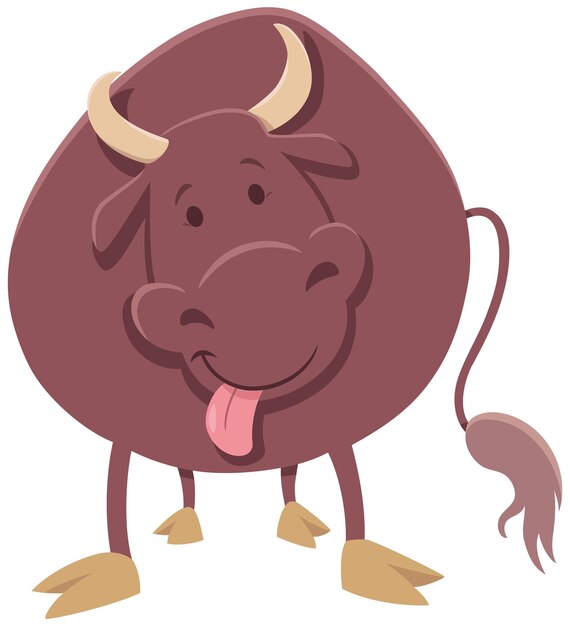 personaje animal de la granja de toros de dibujos animados
