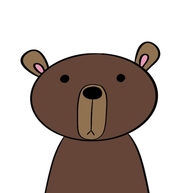 Vector personaje de animal plano sencillo arte de pared de la guardería niños ilustración oso pequeño y lindo