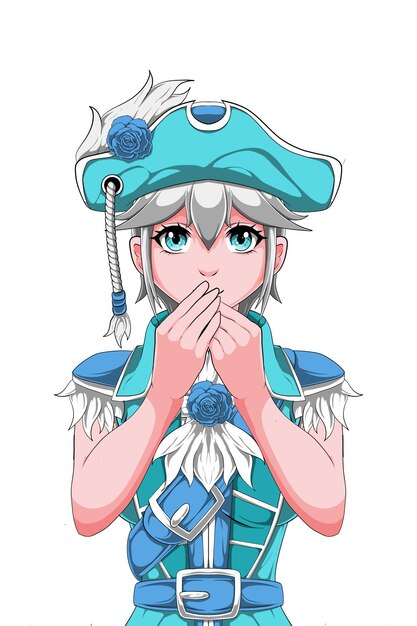 personaje de anime con pose de túnica pirata