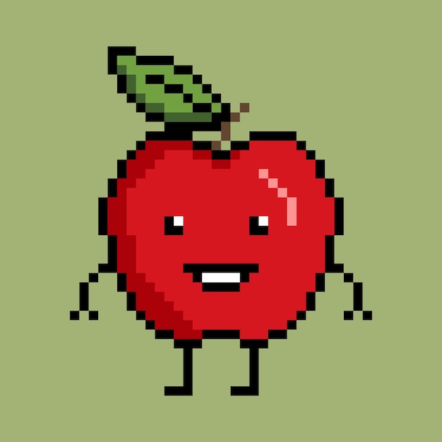 Personaje de Apple en estilo pixel art.