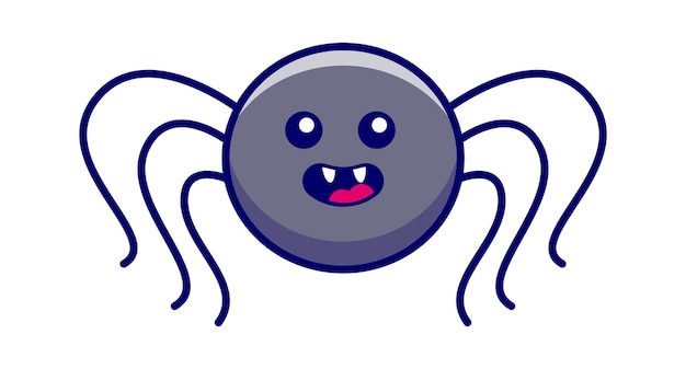 Vector personaje de araña de dibujos animados ilustración vectorial