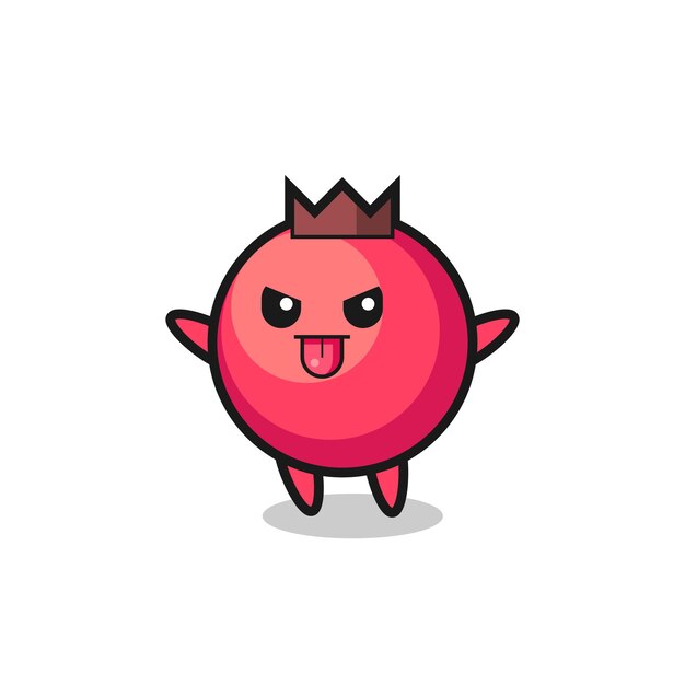 Personaje de arándano travieso en pose burlona, diseño de estilo lindo para camiseta, pegatina, elemento de logotipo