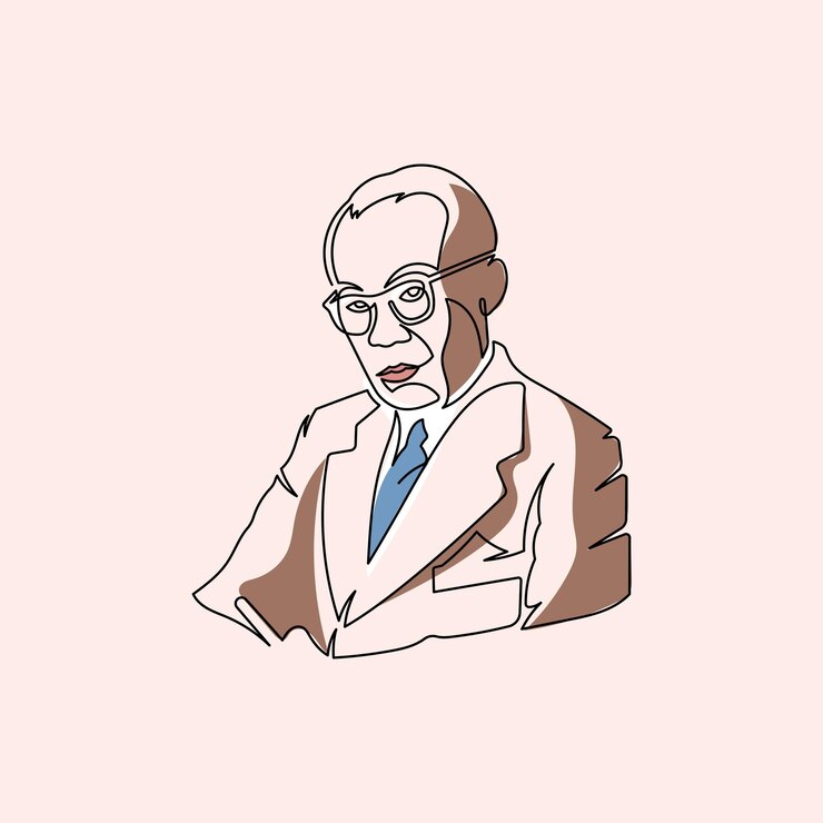 Vector personaje artístico de la línea mohammad hatta