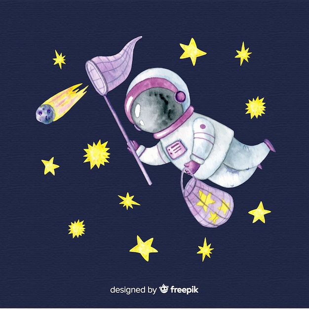 Vector personaje de astronauta adorable dibujado a mano