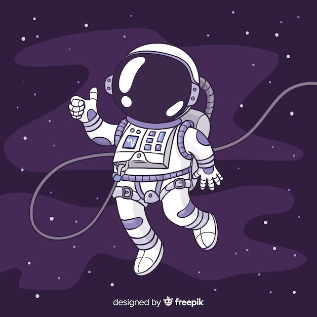 Vector personaje de astronauta moderno dibujado a mano