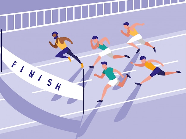 Personaje de avatar de carrera de atletismo masculino