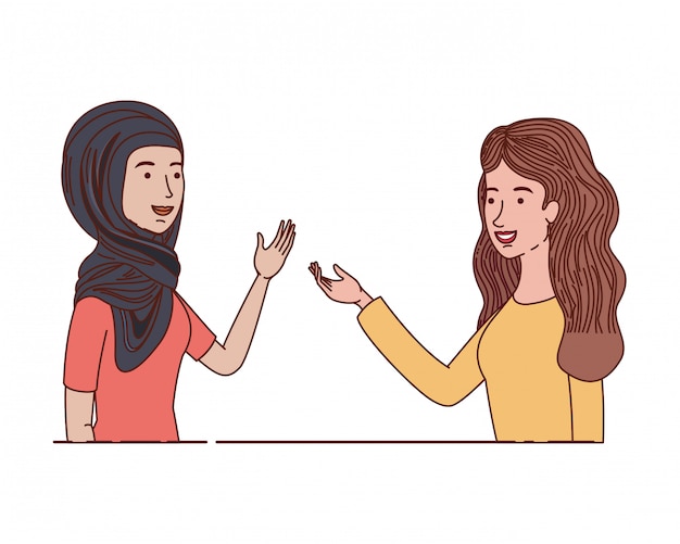 Personaje de avatar de mujeres jóvenes