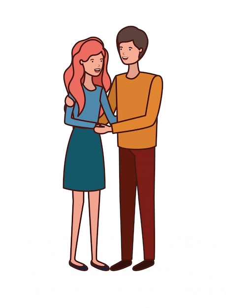 Personaje de avatar de pareja joven