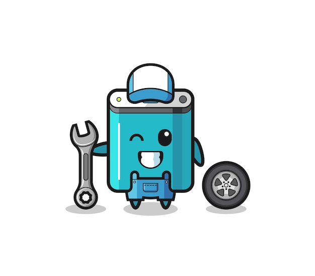El personaje del banco de energía como un lindo diseño de mascota mecánica | Vector Premium El personaje del banco de energía como un lindo diseño de mascota mecánica | Vector Premium