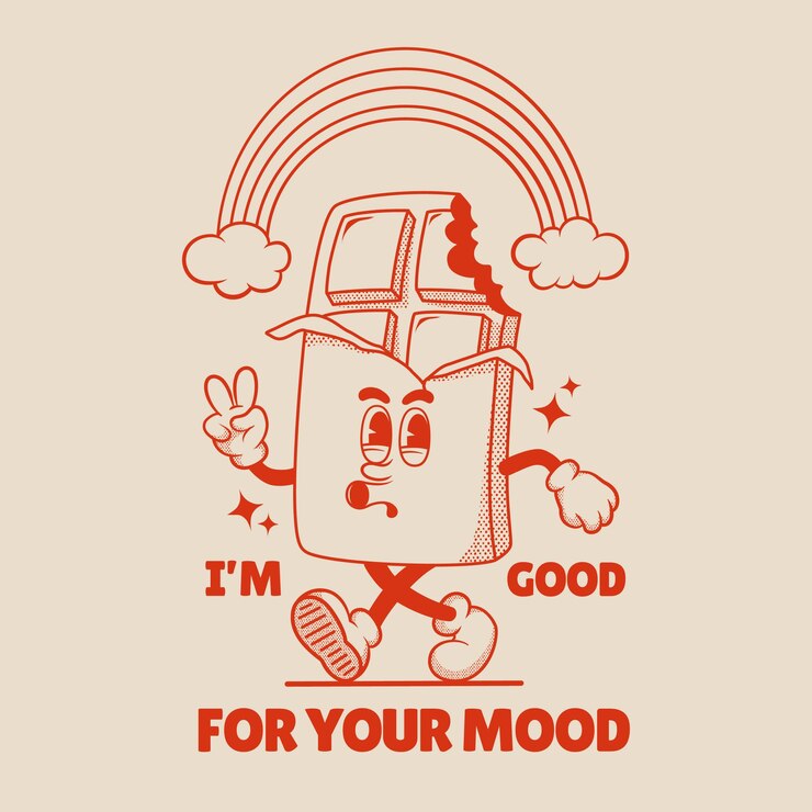 Vector personaje de barra de chocolate personaje de mascota retro