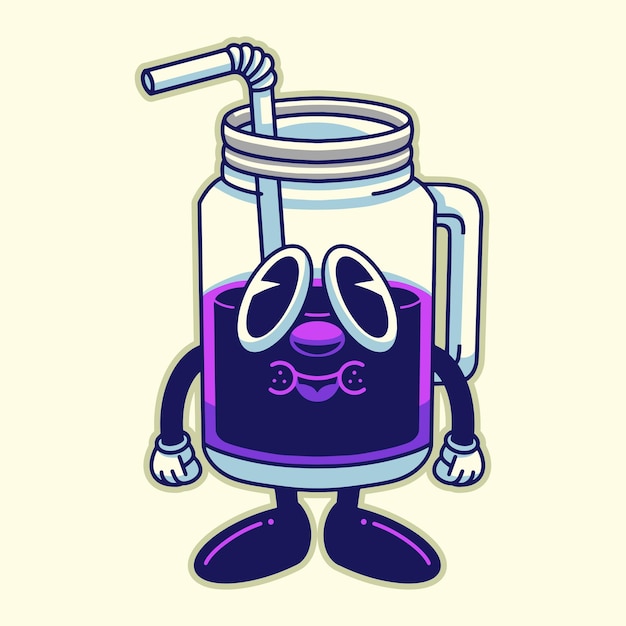 personaje de bebida de vidrio de estilo artístico