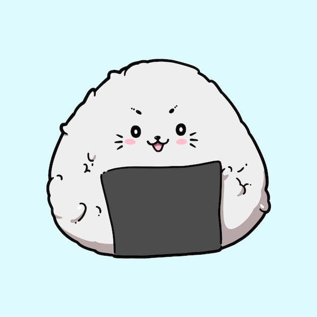 El personaje de la bola de arroz onigiri sonriente