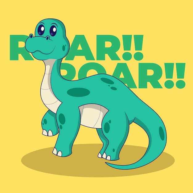 El personaje de brontosaurio dino verde es lindo.