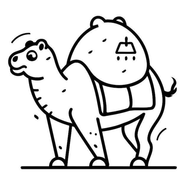 Personaje de camello Ilustración vectorial en estilo de dibujos animados plano Camelo lindo