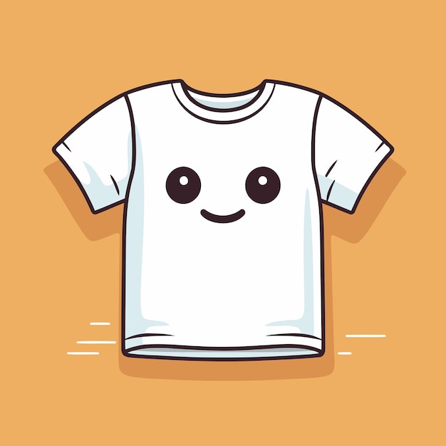 Vector el personaje de la camiseta kawaii es una ilustración vectorial.