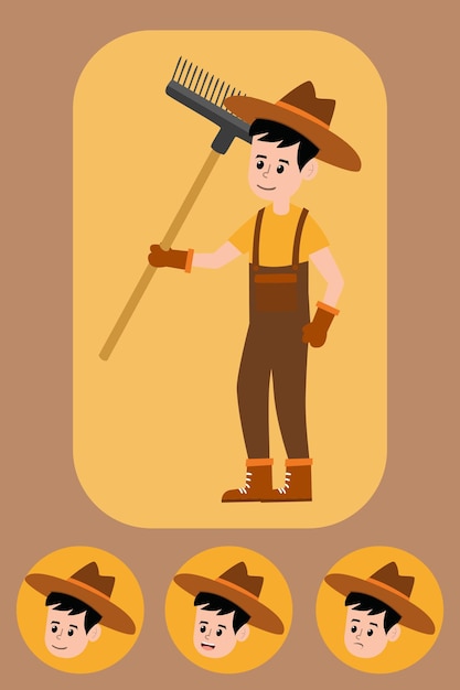 Vector personaje campesino