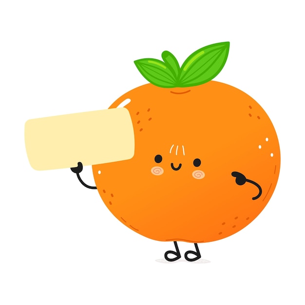 Personaje del cartel de la fruta de la mandarina