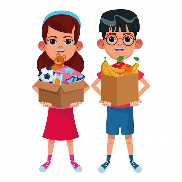 personaje de cartón de avatar de niños pequeños