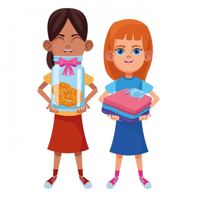 personaje de cartón de avatar de niños pequeños